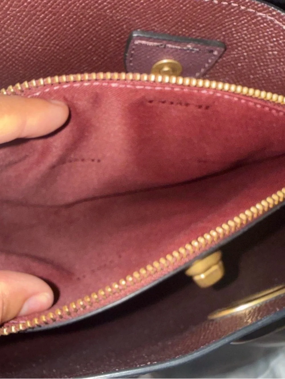 Coach Black Pebbled Leather Shoulder Bag with Pink Tag and Gold Hardware
